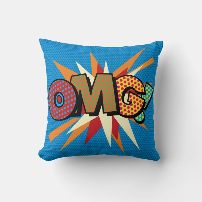 OMG Leuke Retro Stripboek Pop Art Kussen (Voorkant)