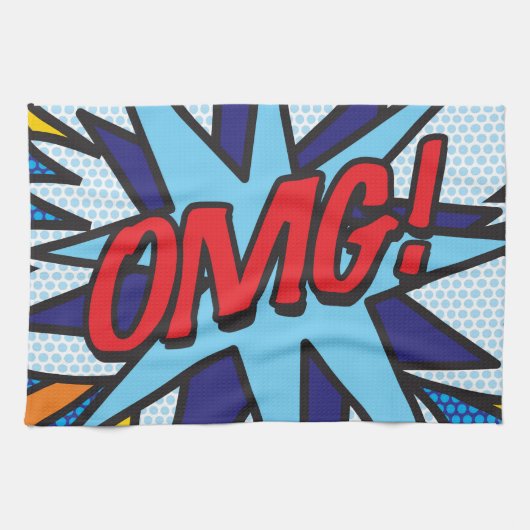 OMG Leuke Retro Stripboek Pop Art Theedoek (Horizontaal)