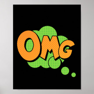 OMG! Levendige Pop Art Comic Expression Poster