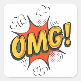 OMG LOGO VIERKANTE STICKER