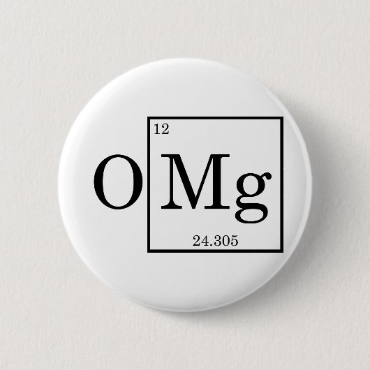OMG - Magnesium - Mg - periodiek systeem Ronde Button 5,7 Cm (Voorkant)