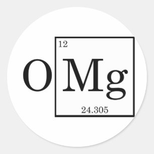 OMG - Magnesium - Mg - periodiek systeem Ronde Sticker