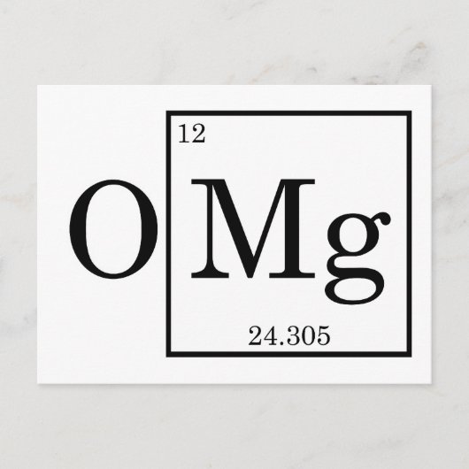OMG Magnesium Science Chemistry Briefkaart (Voorkant)