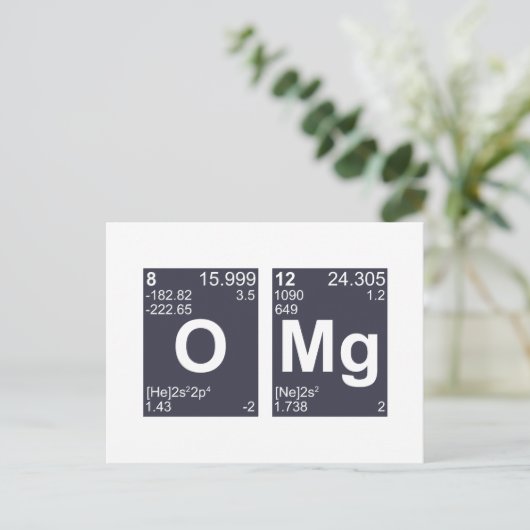 OMG Mijn God Periodic Table Elements Briefkaart (Staand voorkant)