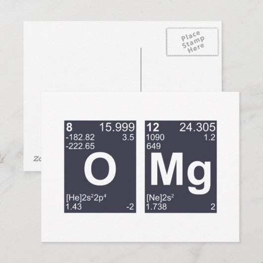 OMG Mijn God Periodic Table Elements Briefkaart (Voorkant / Achterkant)
