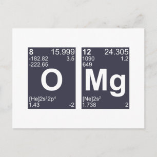 OMG Mijn God Periodic Table Elements Briefkaart