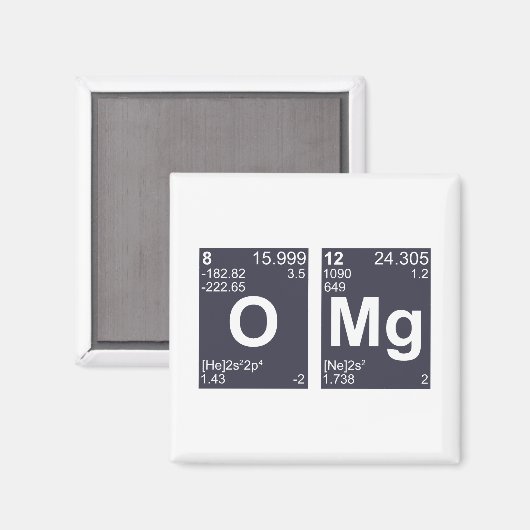 OMG Mijn God Periodic Table Elements Magneet (Voorkant / Achterkant)