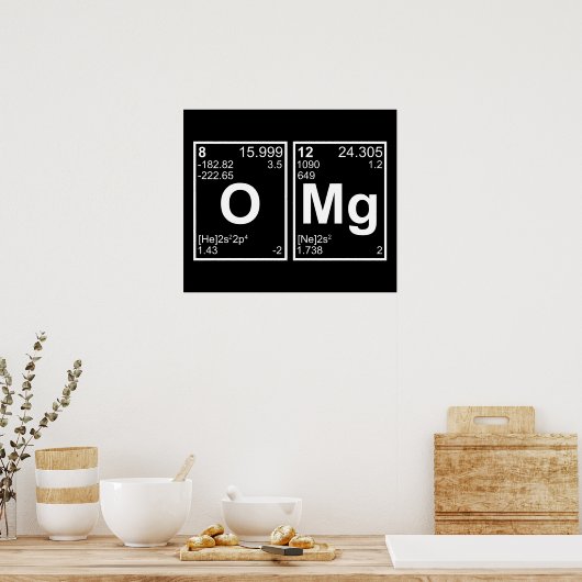OMG Mijn God Periodic Table Elements Poster (Keuken)