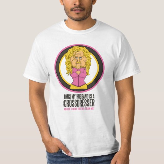 OMG Mijn man is een kruiser grappige cartoon T-shirt (Voorkant)