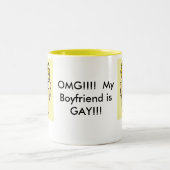 OMG - Mijn vriend is Gay Tweekleurige Koffiemok (Center)