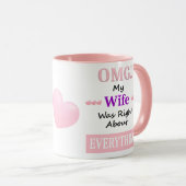 OMG! mijn vrouw had gelijk over alles Mok (Voorkant rechts)