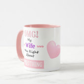 OMG! mijn vrouw had gelijk over alles Mok (Voorkant links)