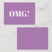 OMG, o mijn god, gosh, lavendel witte kaart (Voorkant / Achterkant)