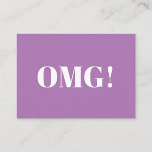 OMG, o mijn god, gosh, lavendel witte kaart