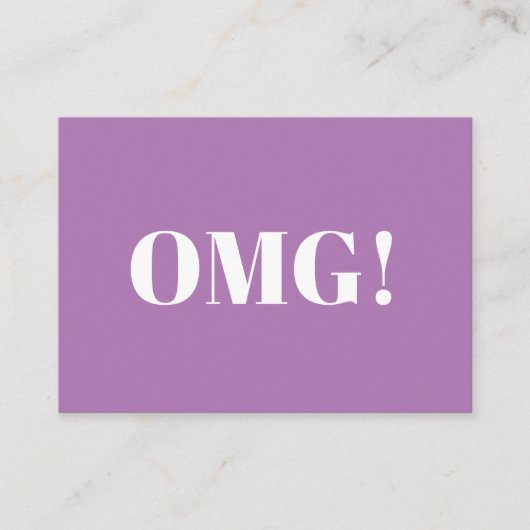 OMG, o mijn god, gosh, lavendel witte kaart (Voorkant)