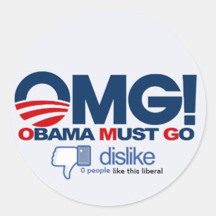 OMG! Obama moet gaan - afwijkende knop Ronde Sticker
