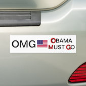OMG...OBAMA MOET GAAN BUMPERSTICKER (Op auto)
