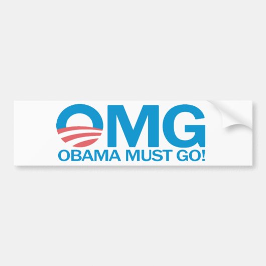OMG Obama moet gaan! Bumpersticker (Voorkant)