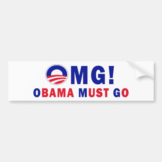 OMG! Obama moet gaan! Bumpersticker (Voorkant)