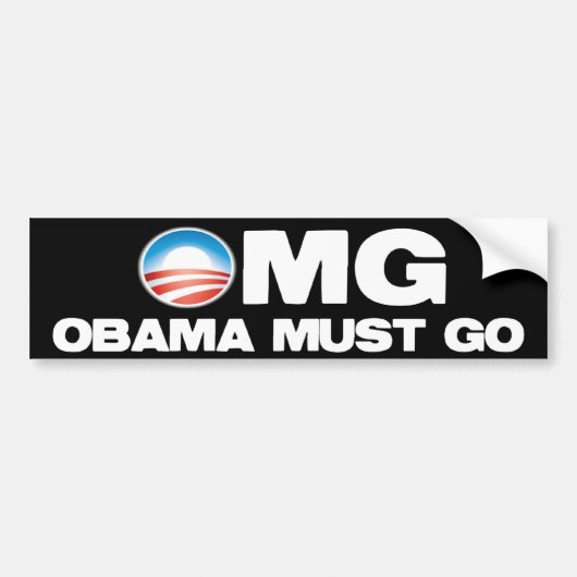 OMG - Obama moet gaan Bumpersticker (Voorkant)