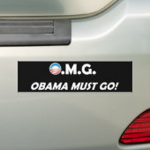 OMG! Obama moet gaan! Bumpersticker (Op auto)