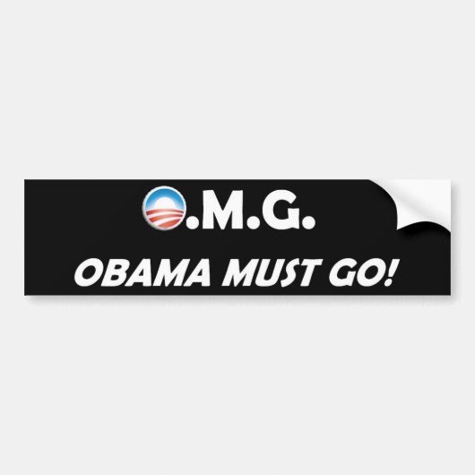 OMG! Obama moet gaan! Bumpersticker (Voorkant)