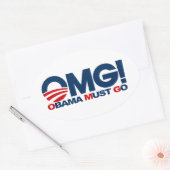 OMG! Obama moet gaan Ovale Sticker (Envelop)
