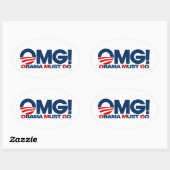 OMG! Obama moet gaan Ovale Sticker (Vel)