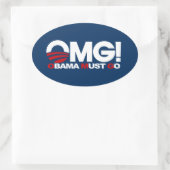 OMG! Obama moet gaan Ovale Sticker (Tas)