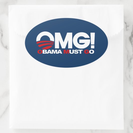 OMG! Obama moet gaan Ovale Sticker (Tas)