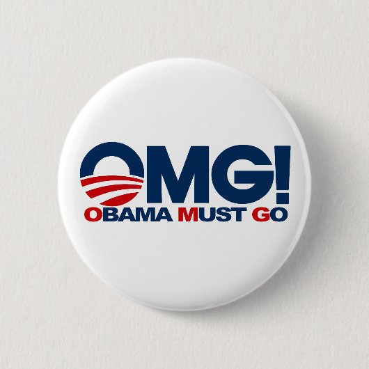 OMG! Obama moet gaan Ronde Button 5,7 Cm (Voorkant)