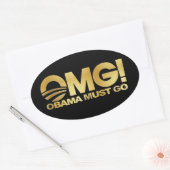 OMG! Obama moet weg (goud) Ovale Sticker (Envelop)