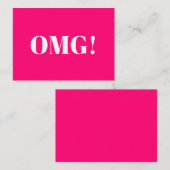 OMG, oh mijn god, gosse, roze fuchsia witte kaart (Voorkant / Achterkant)