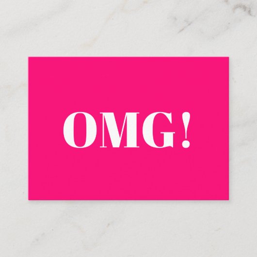 OMG, oh mijn god, gosse, roze fuchsia witte kaart (Voorkant)