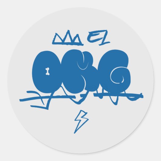 OMG, oh mijn god, hond schattig, kattenblauw Ronde Sticker (Voorkant)