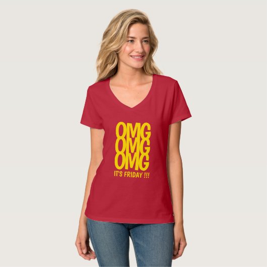 Omg Omg Het is vrijdag Funny Weekend Pun T-shirt (Voorkant volledig)