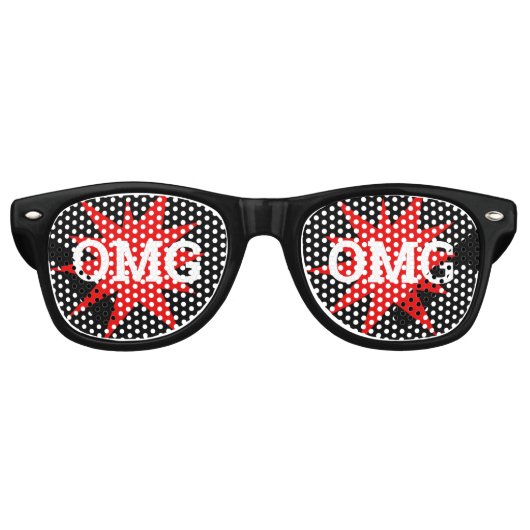 OMG OMG retro Shades / Fun Party Sunbribril Retro Zonnebril (Voorkant)