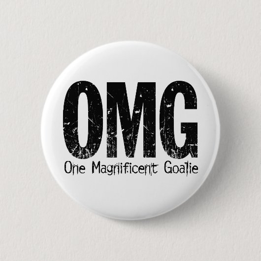 OMG: One Magnificent Goalie (Hockey) Ronde Button 5,7 Cm (Voorkant)