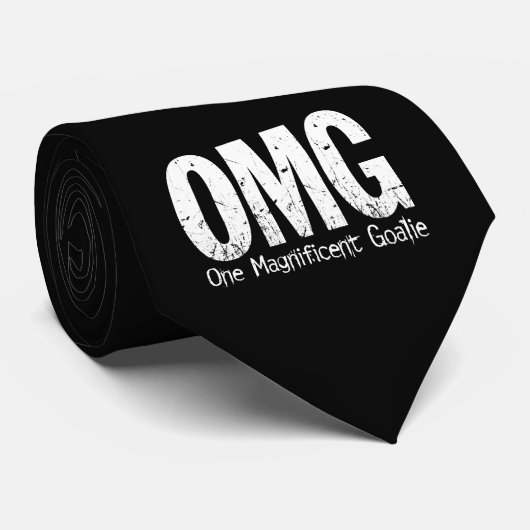 OMG: One Magnificent Goalie (Hockey) Stropdas (Opgerold)