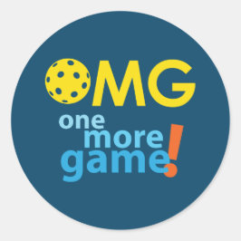 OMG. One More Game of Pickleball Ronde Sticker