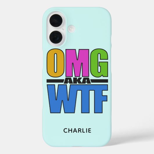 OMG ook bekend onder de naam WTF aangepaste monogr Case-Mate iPhone Case (Achterkant)