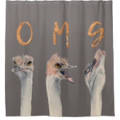 OMG Ostriches Douchegordijn (Voorkant)