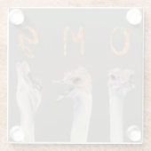 OMG Ostriches Glazen Onderzetter (Achterkant)