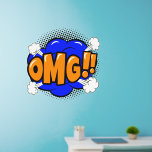 OMG Pop Art Blue Gold Oranje Steam 36" Muurstickers<br><div class="desc">OMG! Pop Art Wall Decal - Verander de grootte van deze decals door de grootte van het Decal Sheet te wijzigen - 4 formaten - van 12 x 12 inch tot 36 x 36 inch - Deze zijn gedrukt op een transparante achtergrond, maar u kunt als u wilt overstappen op...</div>