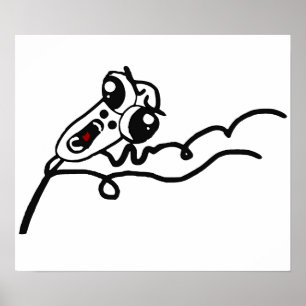 OMG RUN Scared Rage Face Comic Meme Poster