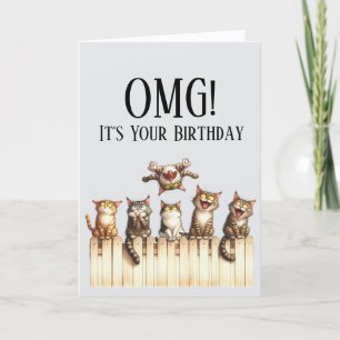 OMG Schattigee Cat Theme Verjaardag Kaart