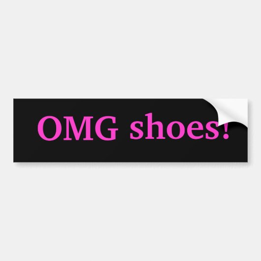 OMG schoenen! Bumpersticker (Voorkant)