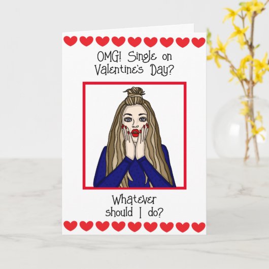 OMG Single op Valentijnsdag? Kaart (Gele Bloem)