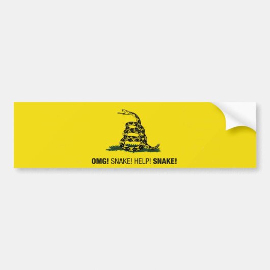 OMG! Snake! Help! Snake! Bumpersticker (Voorkant)