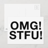 OMG! STFU! BRIEFKAART (Voorkant / Achterkant)
